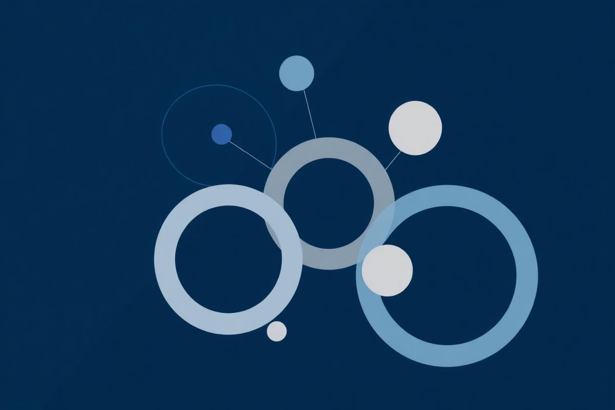 Abstract visual representing collaboration and connected services