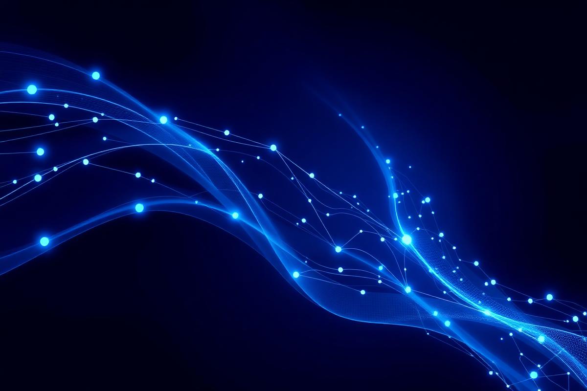 Abstract visual representing innovation and connected systems