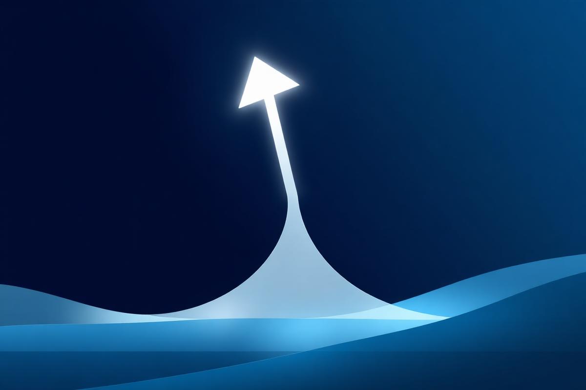 Abstract visual representing mission and upward direction